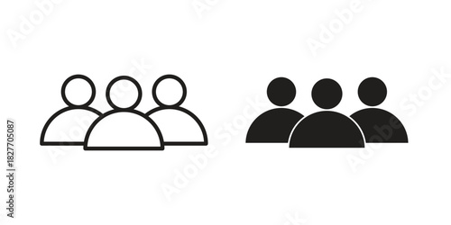 people icons Concepts. black solid and line stroke designs for web and app use