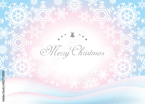 Christmas Card with Snowflakes on a Blue Background