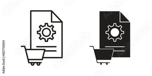 Procurement icons Concepts. black solid and line stroke designs for web and app use