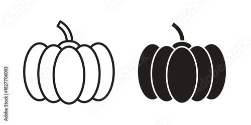 Pumpkin icons Concepts. black solid and line stroke designs for web and app use