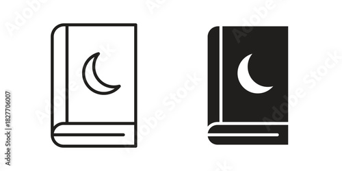 Quran book icons Concepts. black solid and line stroke designs for web and app use