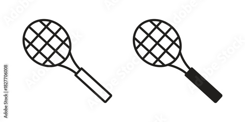 Racquet icons Concepts. black solid and line stroke designs for web and app use