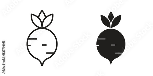 Radish icons Concepts. black solid and line stroke designs for web and app use