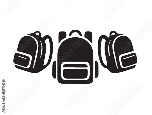 Three bags icon image white background.