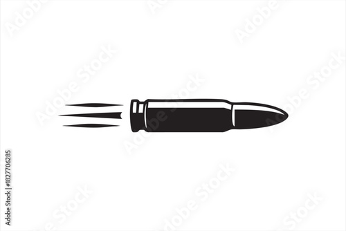 Bold ammunition silhouette for tactical training and ballistic infographics
