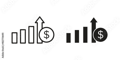 Revenue icons Concepts. black solid and line stroke designs for web and app use