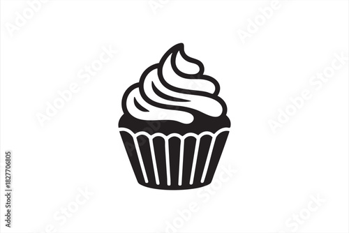 Sweet cupcake graphic for café promotions and snack-themed layouts