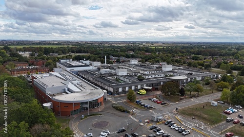 Hinchingbrooke Hospital Healthcare Facility  drone,aerial   , Cambridgeshire UK