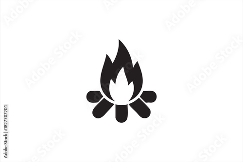 Clean campfire vector for adventure apps and outdoor UI elements
