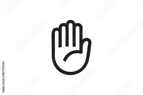Stop hand icon for warning prompts and restriction interface designs