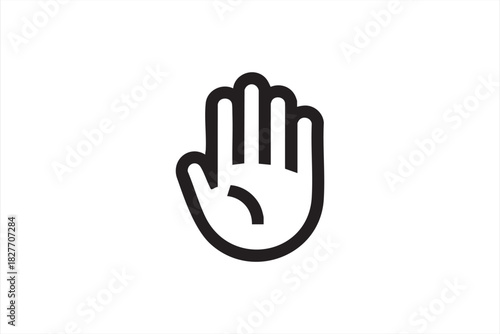 Clean stop-hand vector for access control systems and protective UI