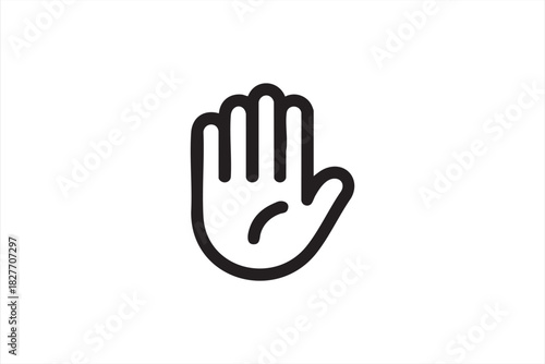 Bold hand gesture symbol for safety dashboards and alert graphics