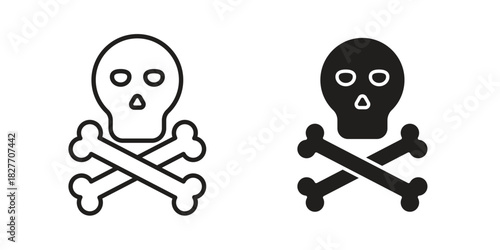 Skeleton icons Concepts. black solid and line stroke designs for web and app use