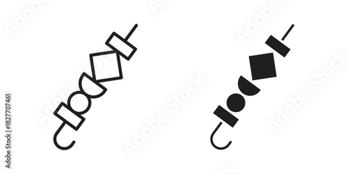 Skewer icons Concepts. black solid and line stroke designs for web and app use