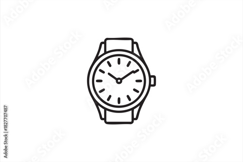 Clean analog watch symbol for time-tracking apps and planning interfaces