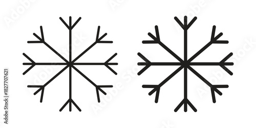 Snowflake droplets icons Concepts. black solid and line stroke designs for web and app use