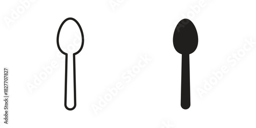Spoon icons Concepts. black solid and line stroke designs for web and app use