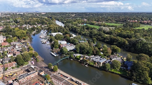 River Thames Twickenham UK drone,aerial