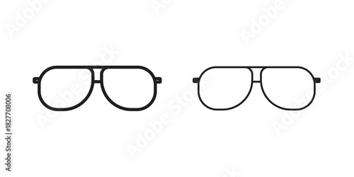 Sunglasses icons Concepts. black solid and line stroke designs for web and app use