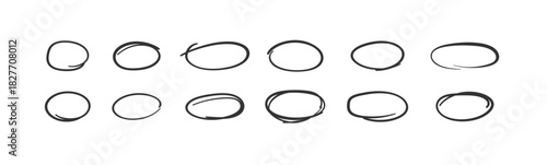 Circle line sketch icon in hand drawn style. Circular scribble doodle vector illustration on isolated background. Pencil or pen bubble sign business concept, vector illustration.