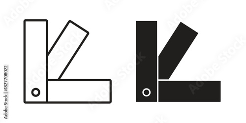 Swatchbook icons Concepts. black solid and line stroke designs for web and app use