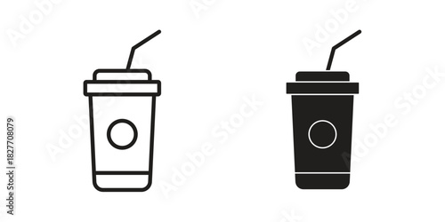 Swoosh Cup icons Concepts. black solid and line stroke designs for web and app use