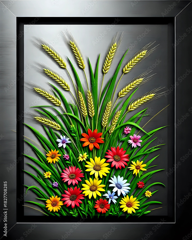 Fototapeta premium Flowers and leaves