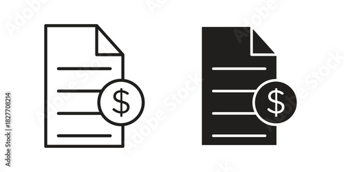 Tax icons Concepts. black solid and line stroke designs for web and app use