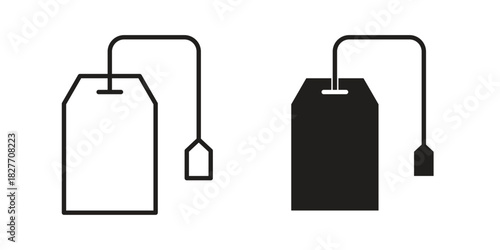 Tea bag icons Concepts. black solid and line stroke designs for web and app use