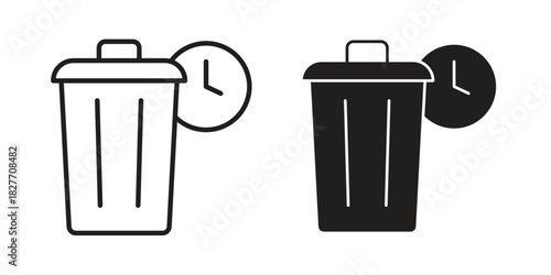 Time waste icons Concepts. black solid and line stroke designs for web and app use