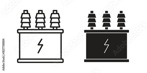Transformer icons Concepts. black solid and line stroke designs for web and app use