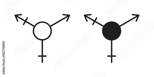 Transgender icons Concepts. black solid and line stroke designs for web and app use