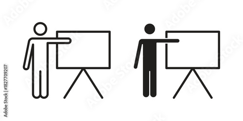 User chalkboard icons Concepts. black solid and line stroke designs for web and app use