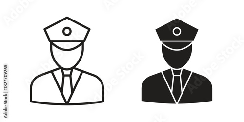 User pilot icons Concepts. black solid and line stroke designs for web and app use