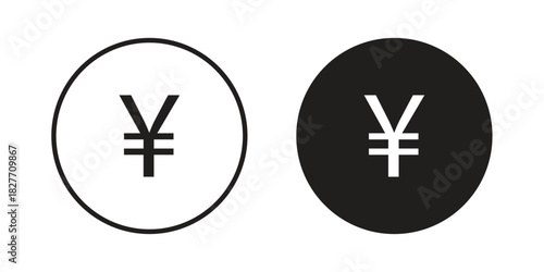 Yen icons Concepts. black solid and line stroke designs for web and app use