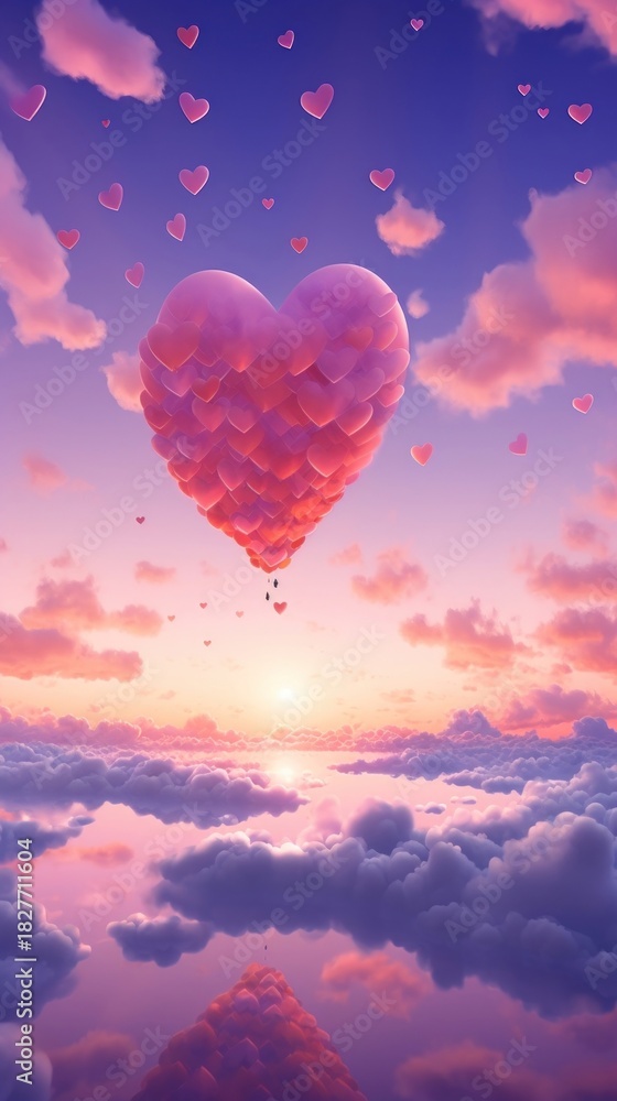 Fototapeta premium Heart shapes sky backgrounds outdoors.