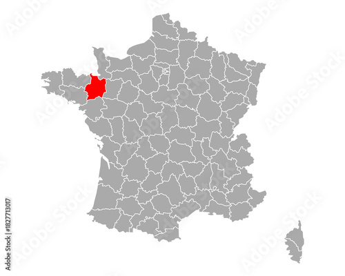 Karte von Ille-et-Vilaine in Frankreich