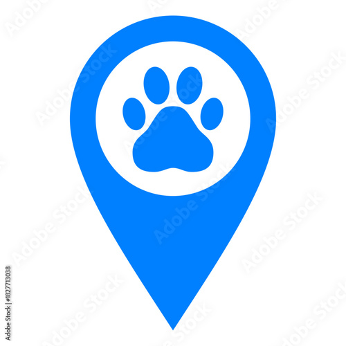 Pfote und Kartenmarkierung