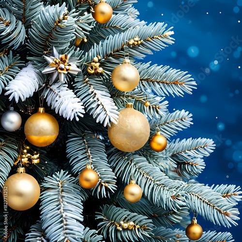 Wallpaper Mural christmas tree with balls Torontodigital.ca