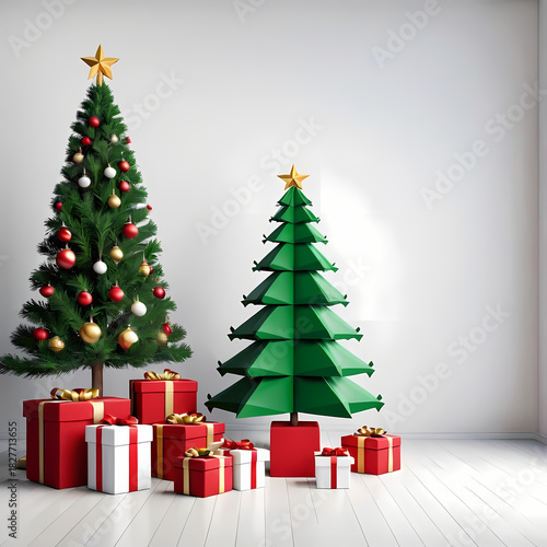 Wallpaper Mural christmas tree with gifts Torontodigital.ca