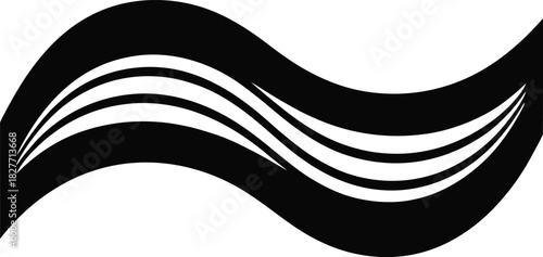 Solid Black Flat Unconventional Superconductivity Wave – Minimal Vector Icon