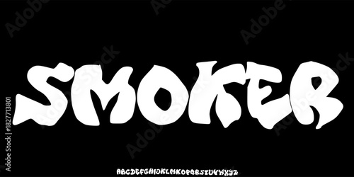 Elegant Font. Groovy Font. Graffiti Font. Creative Hand Drawn Uppercase. Street Art Classic Lettering Fashion Designs Typography modern serif decorative vintage concept vector illustration