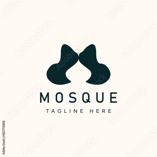 Minimalist Mosque Dome Silhouette Logo Design