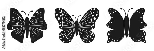 Butterfly icon set collection in flat style. Insect vector illustration on isolated background. Flying bug sign business concept.