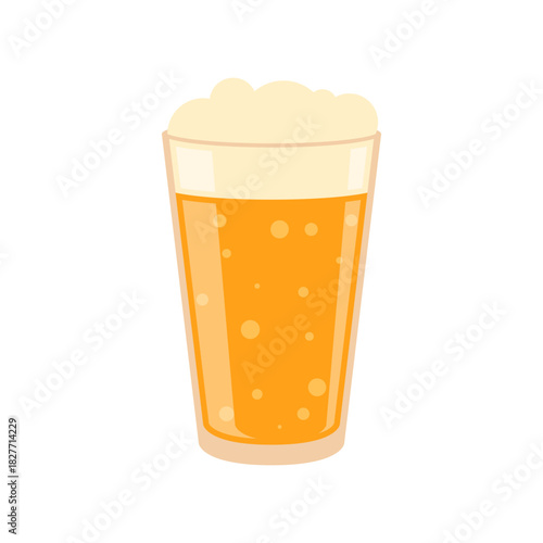 Beer glass icon in flat style. Alcohol mug vector illustration on isolated background. Beverage drink sign business concept.
