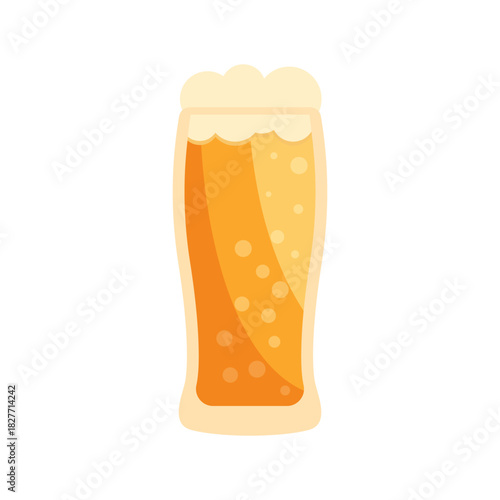 Beer glass icon in flat style. Alcohol mug vector illustration on isolated background. Beverage drink sign business concept.