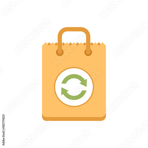Eco bag icon in flat style. Organic box vector illustration on isolated background. Recycle container sign business concept.