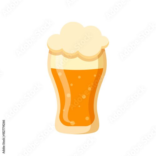 Beer glass icon in flat style. Alcohol mug vector illustration on isolated background. Beverage drink sign business concept.