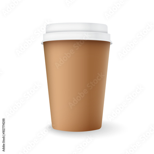 Coffee drink icon in flat style. Tea, cappuccino, latte vector illustration on isolated background. Paper cup sign business concept.
