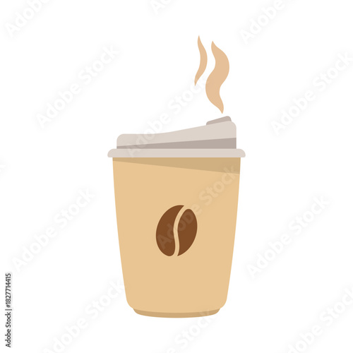 Coffee drink icon in flat style. Tea, cappuccino, latte vector illustration on isolated background. Paper cup sign business concept.